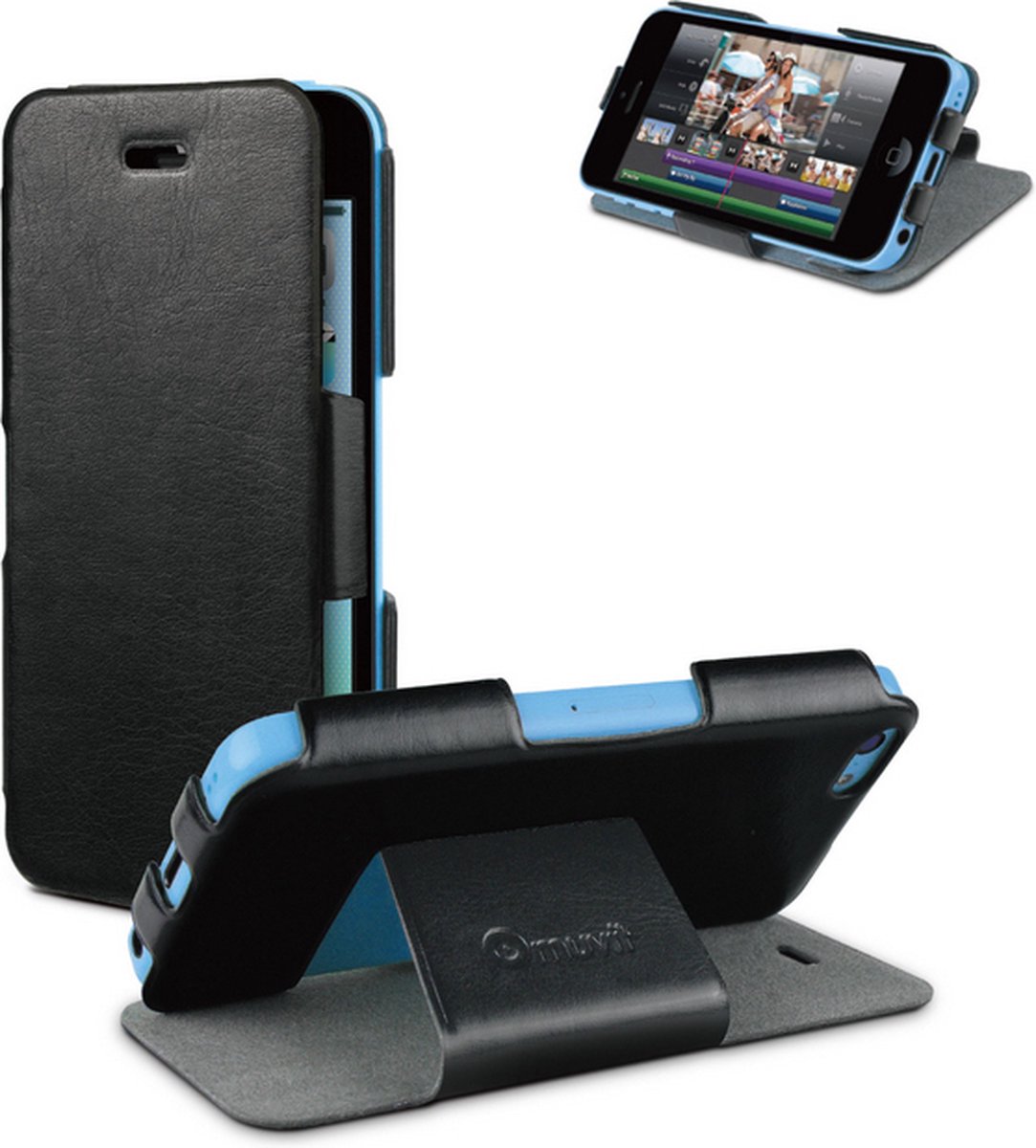 Muvit - iFlip Folio booktype hoesje - iPhone 5c - zwart