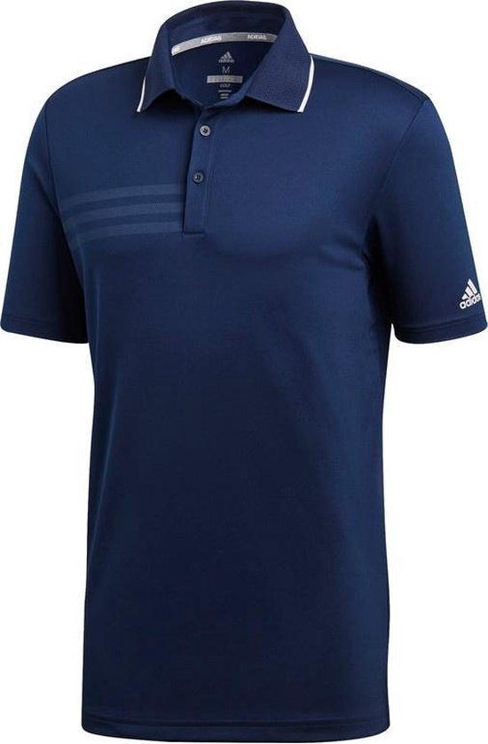 Adidas Golfpolo Drie streep Heren Blauw Maat Xxl bol