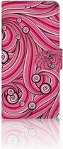 Geschikt voor Samsung Galaxy S10 Plus Bookcover hoesje Swirl Pink