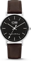 CO88 Collection Horloges 8CW 10006 Horloge met Leren Band - Ø36 mm - Bruin / Zilverkleurig