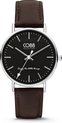 CO88 Collection Horloges 8CW 10006 Horloge met Leren Band - Ø36 mm - Bruin / Zilverkleurig