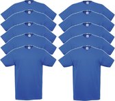 10 x Fruit of the Loom V-Hals ValueWeight T-shirt Royal Maat M