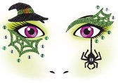 Herma Face Art Glitter Sticker / Gezicht Tattoo Heks / Witch