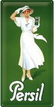 Persil White Lady Metalen wandbord in reliëf 25 x 50 cm.