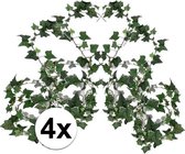 4x Groene klimop slinger plant Hedera Helix 180 cm - Kunstplanten/nepplanten
