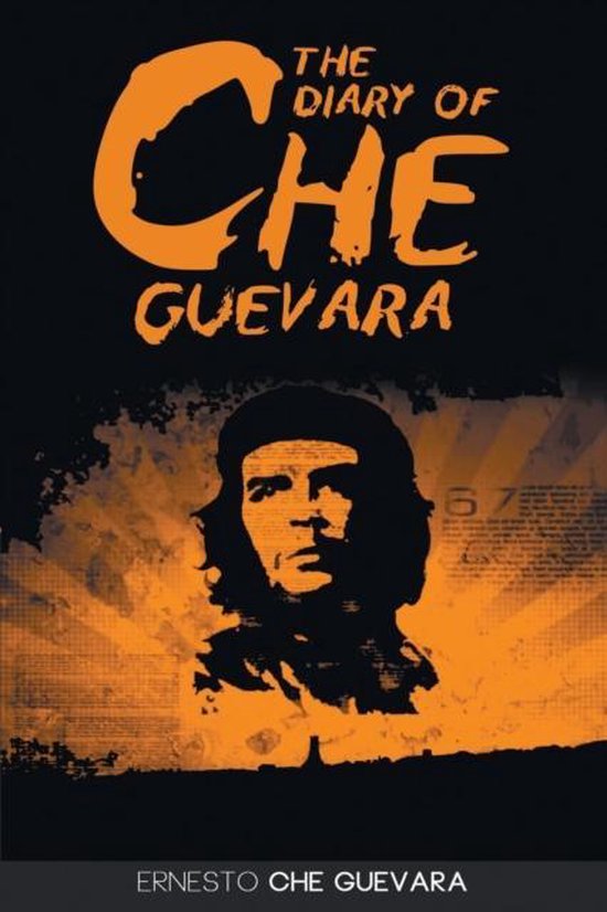 Boek "The Diary of Che Guevara", met een portret van Che Guevara op een oranje achtergrond.