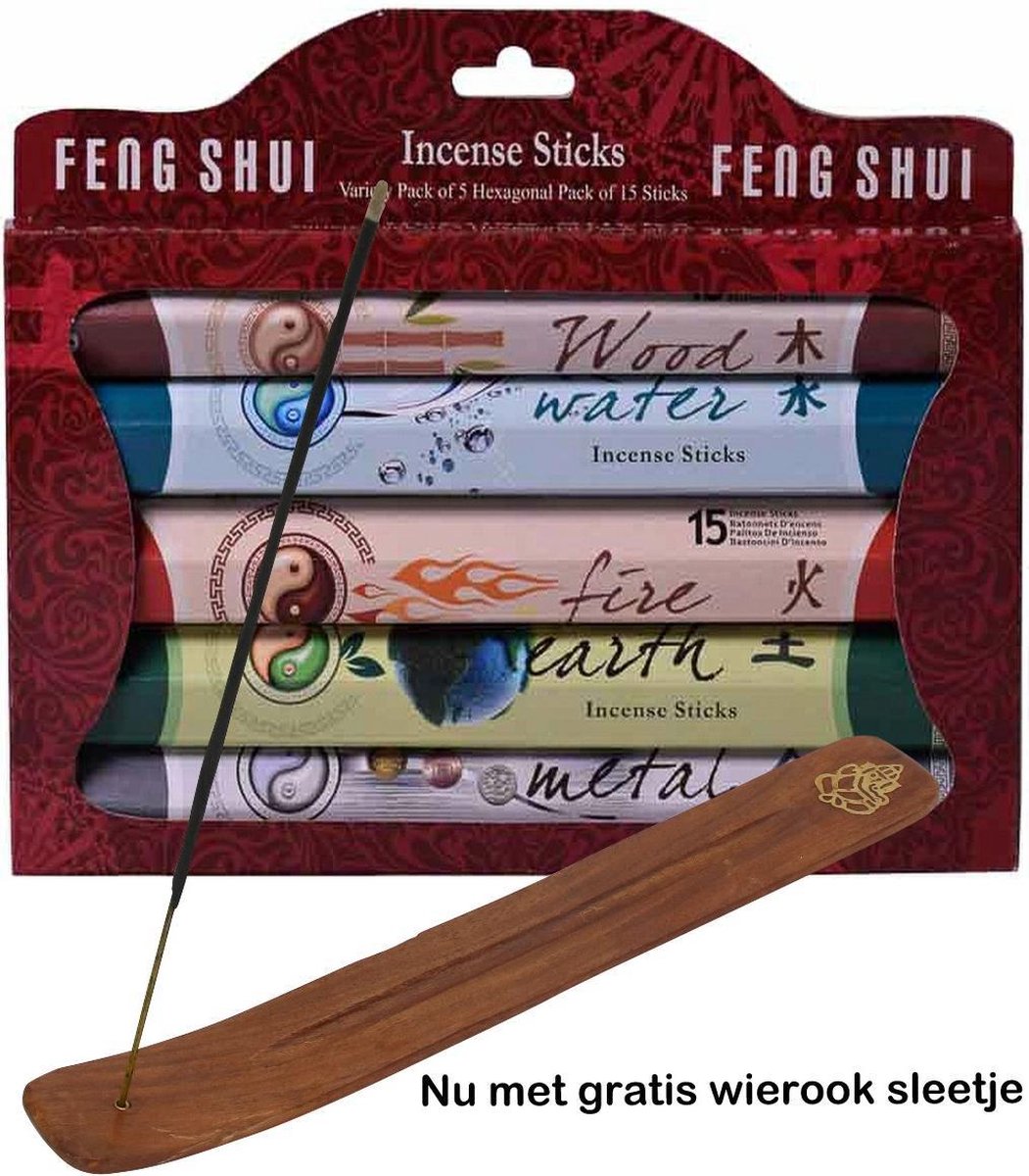 Wierook geurenset Feng Shui - 25 cm - incl. wierookplankje