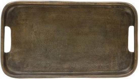 favoriete Surichinmoi Ruwe slaap Dienblad antiek brons rechthoek metaal - 42x24cm | bol.com