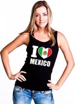 Zwart I love Mexico fan singlet shirt/ tanktop dames S