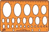 Tekensjabloon - Sjabloon met 26 verschillende ovalen - 12x19cm - H82 - Helix