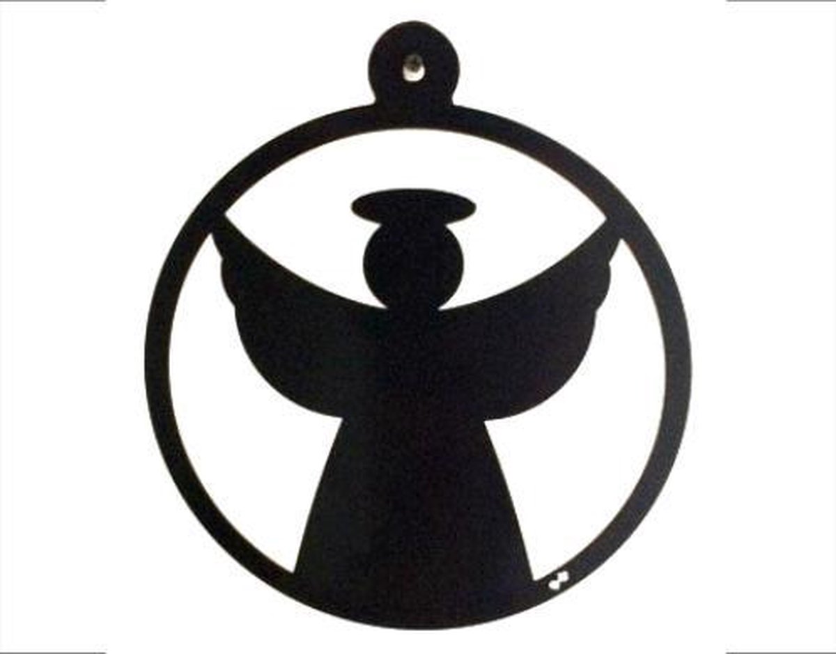 Dit Pracht - interieurhanger engel - zwart gecoat staal - 28cm