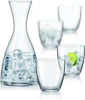 Kristallen Bar water set 1 karaf 1200ml + 4 glazen 300ml