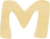 Houten letter M 6 cm