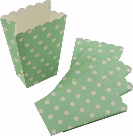 Teogneot 18 Boîtes à Pop-Corn En Carton Vert – Lot De 18 Pour Anniversaire, Soirée Cinéma, Carnaval Et Fêtes