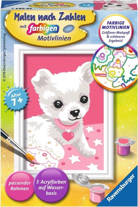 Foto: Ravensburger 4005556296842 kleurplaat en kleurboek color by numbers kit