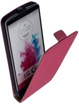 Lederen Roze Flip case case Telefoonhoesje LG G3