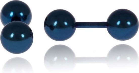 Boucles d'oreilles LGT Jewels Double Sphere 4mm Bleu