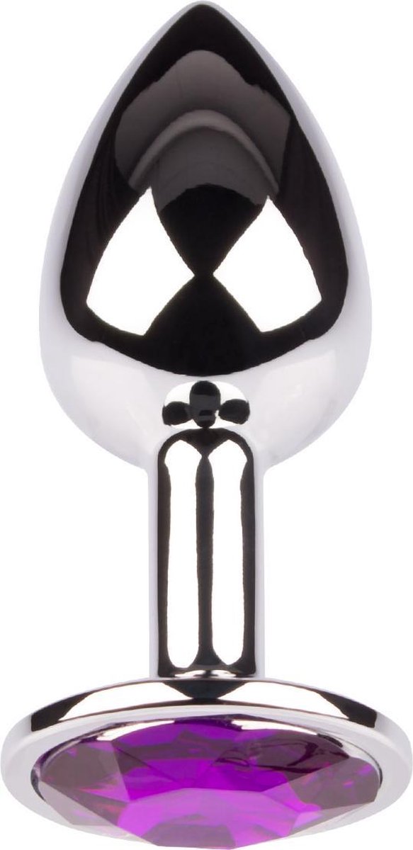 Plug It Strass Buttplug Small Zilver/Paars