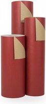 Cadeaupapier Rood - Kraftpapier - Rol 50cm - 200m - 70gr | Winkelrol / Toonbankrol / Geschenkpapier / Kadopapier / Inpakpapier