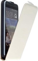 Wit Lederen Flip case case Telefoonhoesje Voor HTC Desire 620