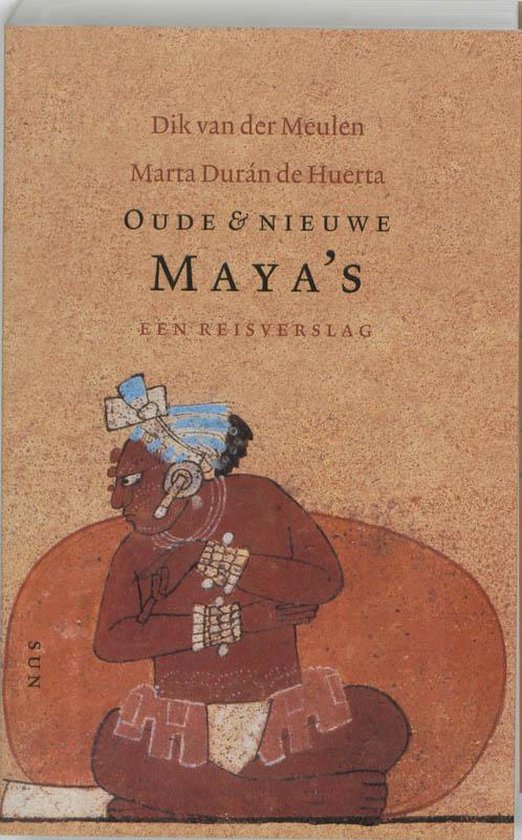 Boekcover met tekst 'Oude & Nieuwe Maya's' en een afbeelding van een Maya-figuur.