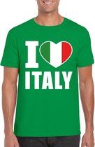 Groen I love Italy supporter shirt heren - Italie t-shirt heren XL