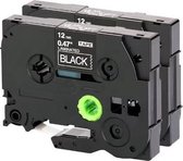 2x Compatible Label Tape TZe-335 / TZ-335 Wit op Zwart (12mm x 8m) | voor Brother PT-7500, PT-1650, PT-1700, PT-1750, PT-1760, PT-1800, PT-1810, PT-1830 label printer