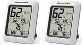 Thermo Pro TP50 Digitale Thermometer voor binnen - met Vochtigheidsmeter - Hygrometer Digitaal - Set van 2