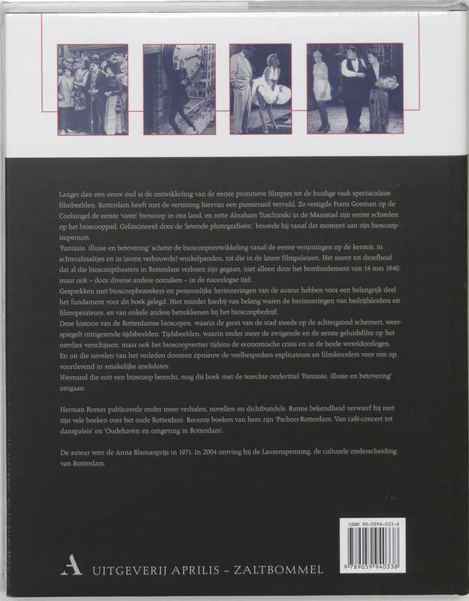 Boek met op de cover een collage van oude bioscoopfoto's.