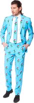 OppoSuits Tulips from Amsterdam - Mannen Kostuum - Blauw - Feest - Maat 56