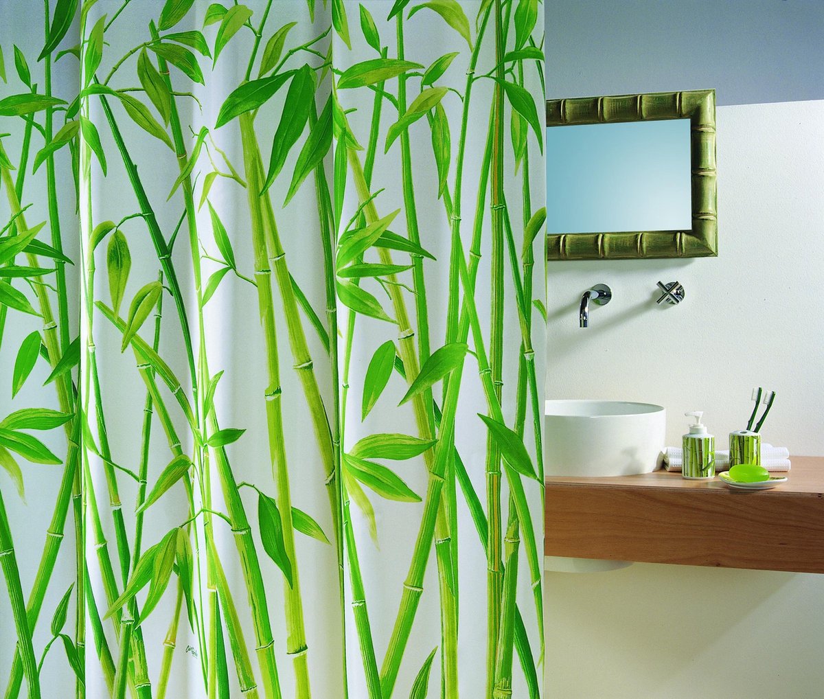 Spirella Douchegordijn Anti-Schimmel - Waterdicht Douchegordijn Polyester - Stijlvol Design voor de Badkamer