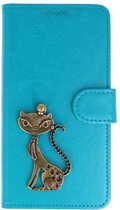 Samsung Galaxy A5 (2017) turquoise hoesje kat brons