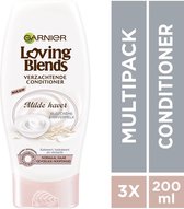 Garnier Loving Blends Milde Haver Verzachtende Conditioner - Normaal Haar, Gevoelige Hoofdhuid - 3 x 200 ml - Voordeelverpakking