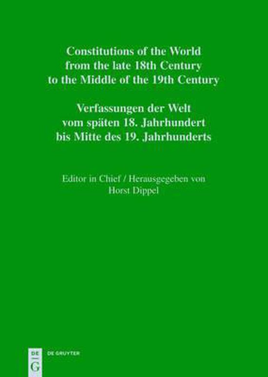 Constitutions of the World from the late 18th Century to the ... - cover