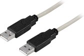 DELTACO USB2-9, USB 2.0 kabel, A/A, USB A USB A Mannelijk Mannelijk, 3m