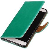 Pull Up TPU PU Leder Bookstyle Wallet Case Hoesjes voor Huawei P9 Plus Groen