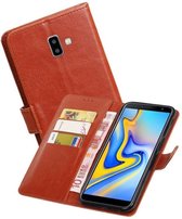 Zakelijke Bookstyle Hoesje voor Samsung Galaxy J6 Plus Bruin