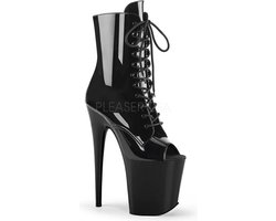 Pleaser - FLAMINGO-1021 Plateau Laarzen, Paaldans schoenen - Paaldans schoenen - 42 Shoes - Zwart