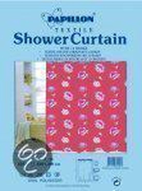 Douchegordijn Bloem op rood 180(b) x 200 cm