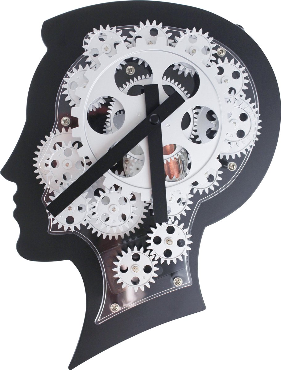 Wandklok beweging Brain met Bewegende Tandwielen Wand klok