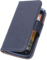 BestCases Zwart HTC Desire 210 Stand Luxe Echt Lederen Book Wallet Hoesje