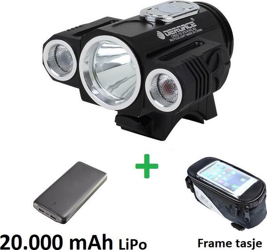 teksten Reciteren Authenticatie DEROACE - MTB/racefiets LED koplamp set EXTREEM veel licht met 3x CREE T6  LED - USB... | bol.com