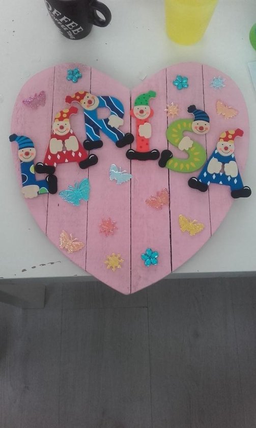 Houten naam letter clown, M