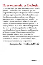 Deusto - No es economía, es ideología