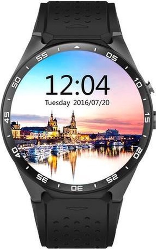 Smartwatch Kingwear KW88 met GPS Android iOs Zwart