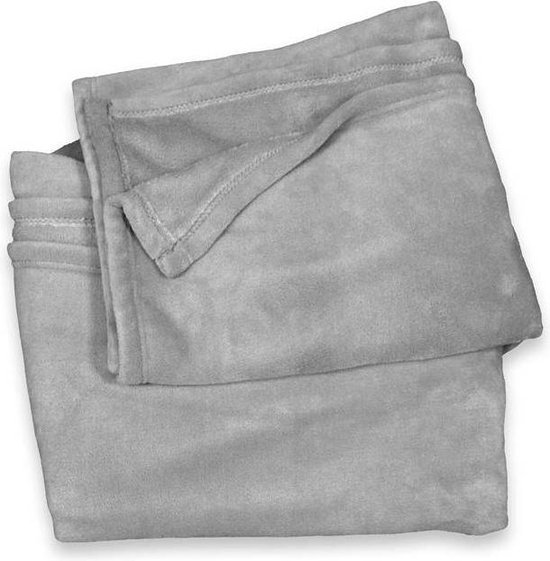 Unique Living Enzo - Fleece polyester - Plaid - 130x180 cm - Nickel grey