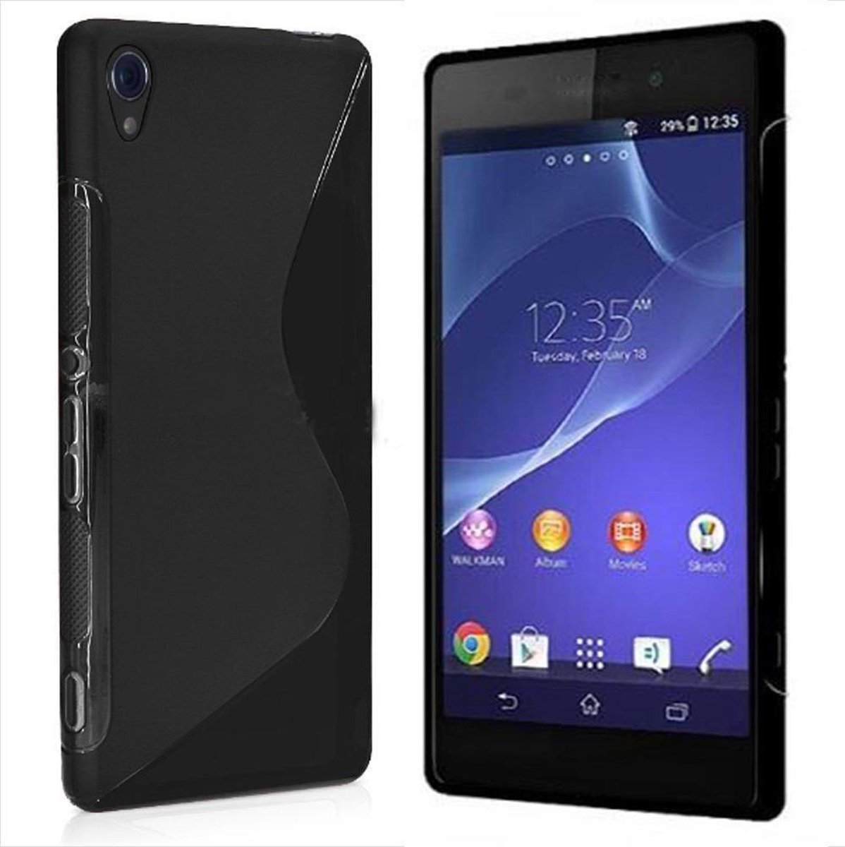 Comutter Silicone hoesjes Sony Xperia Z3 zwart