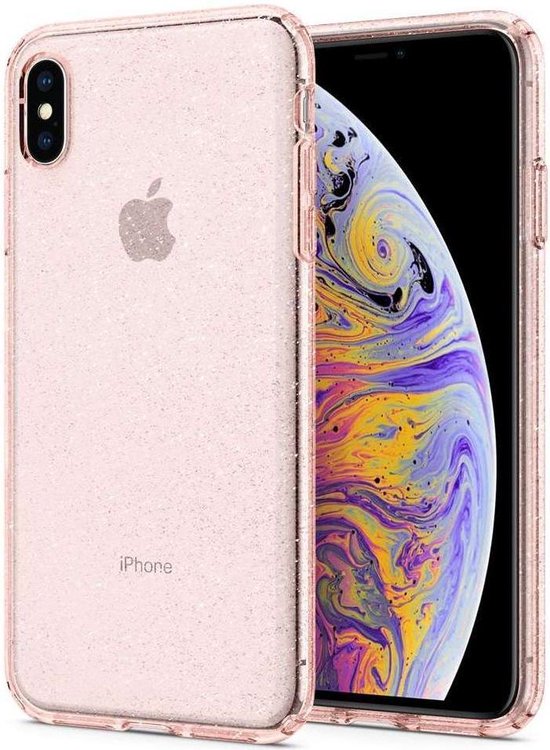 Oppervlakkig Decoderen religie Spigen Liquid Crystal Glitter Apple iPhone XS Max Hoesje - Rose Gold |  bol.com