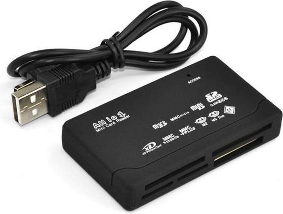 Memory Card Reader USB 2.0 - Geheugenkaartlezer - Multifunctioneel - Geschikt voor Windows en Mac OS Compatible - All-in-One