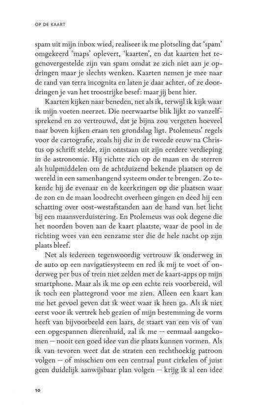 Tekstpagina met de titel 'Op de kaart'.